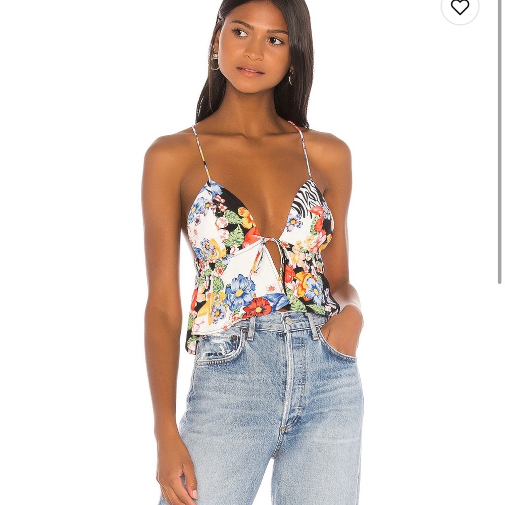 Super down patterned tank top